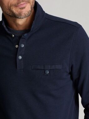 UNTUCKit Parkson Snap Fleece Pullover Shirt Men’s Medium Navy Blue Outdoor Golf